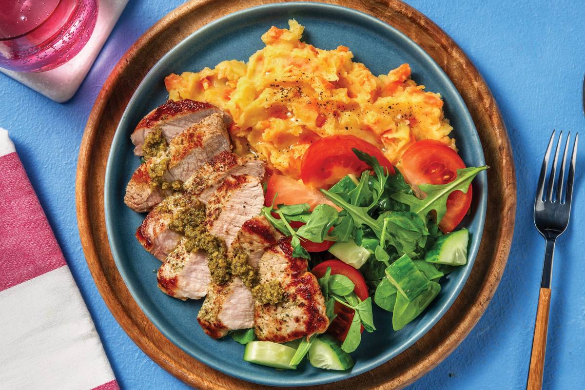 [Remove butter] Quick Herby Pork & Carrot-Potato Mash