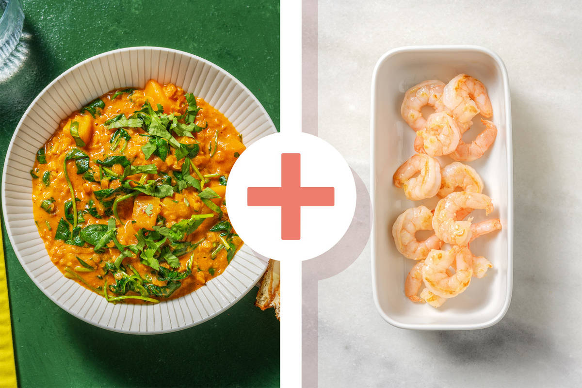 Ragoût de lentilles et de crevettes à la noix de coco façon dahl