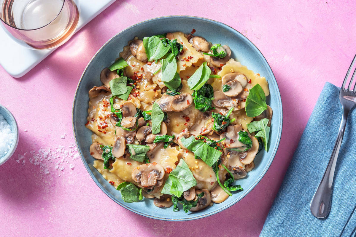 Squash Ravioli in Coconut Cream Sauce