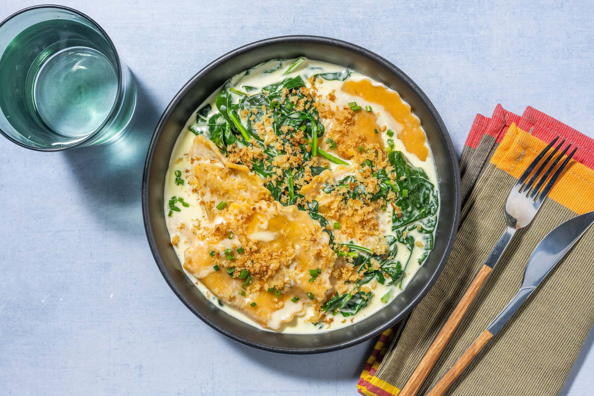 Raviolis à la courge style macaroni au fromage