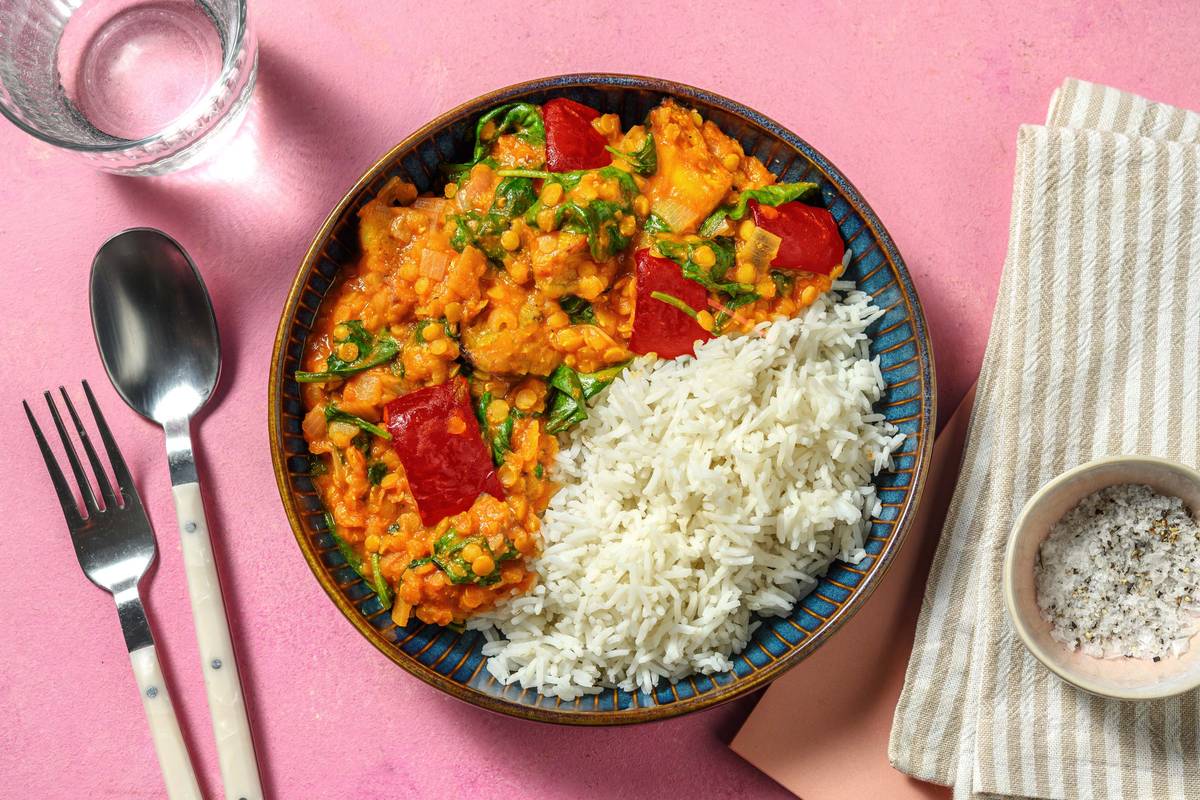 Red Lentil and Spinach Dal
