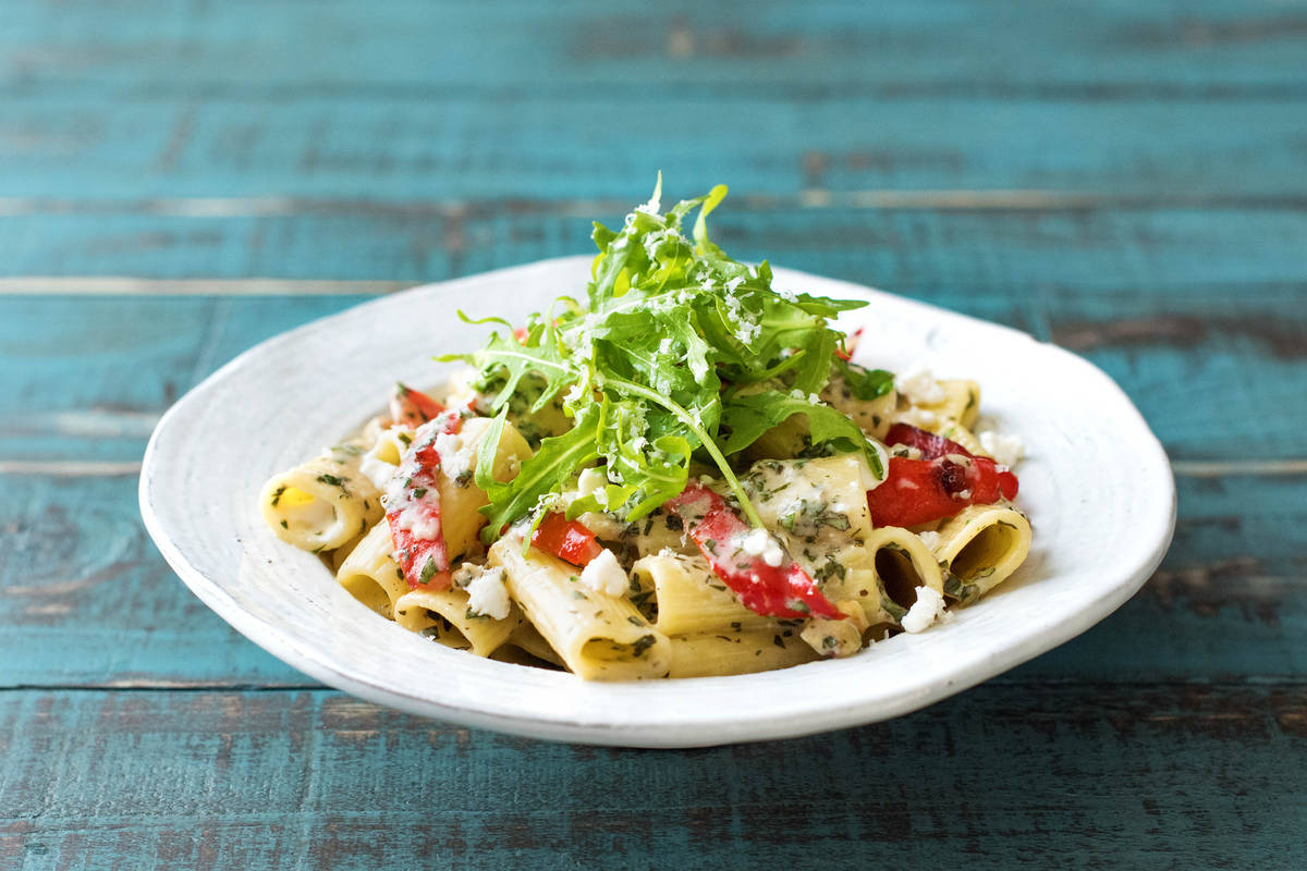Red Pepper and Goat's Cheese Rigatoni