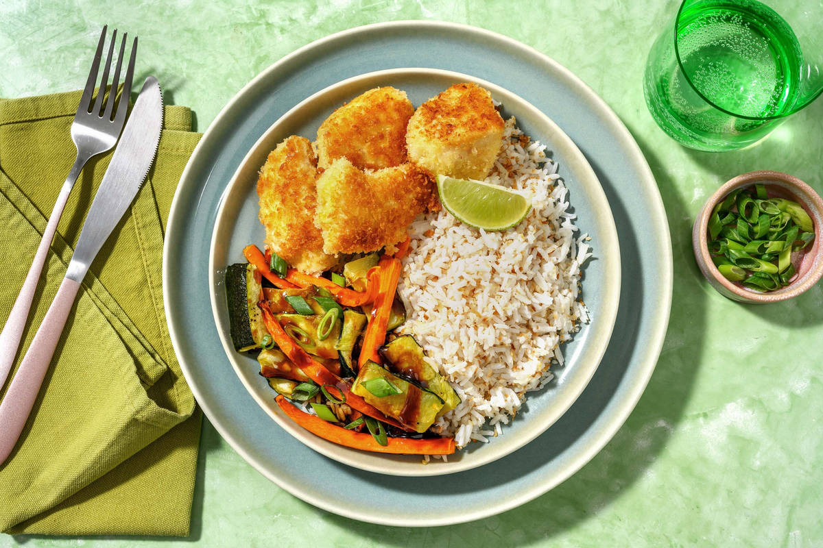 Regenwald-Reis mit Panko-Pouletnuggets