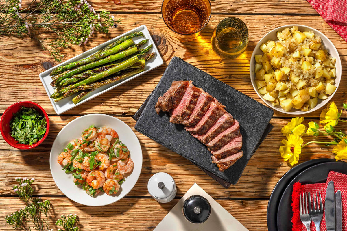 Grilled Surf and Steak Dinner