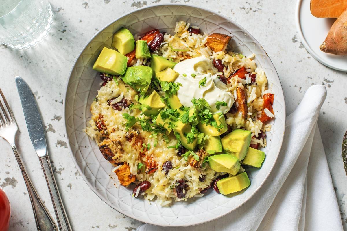 Rice and Kidney Bean Burrito Bake