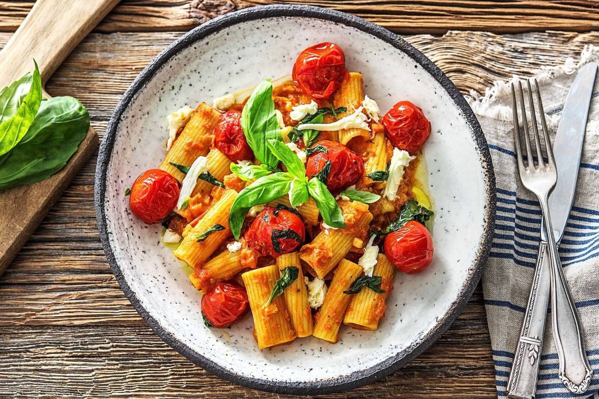Rigatoni in a Blush Tomato Sauce