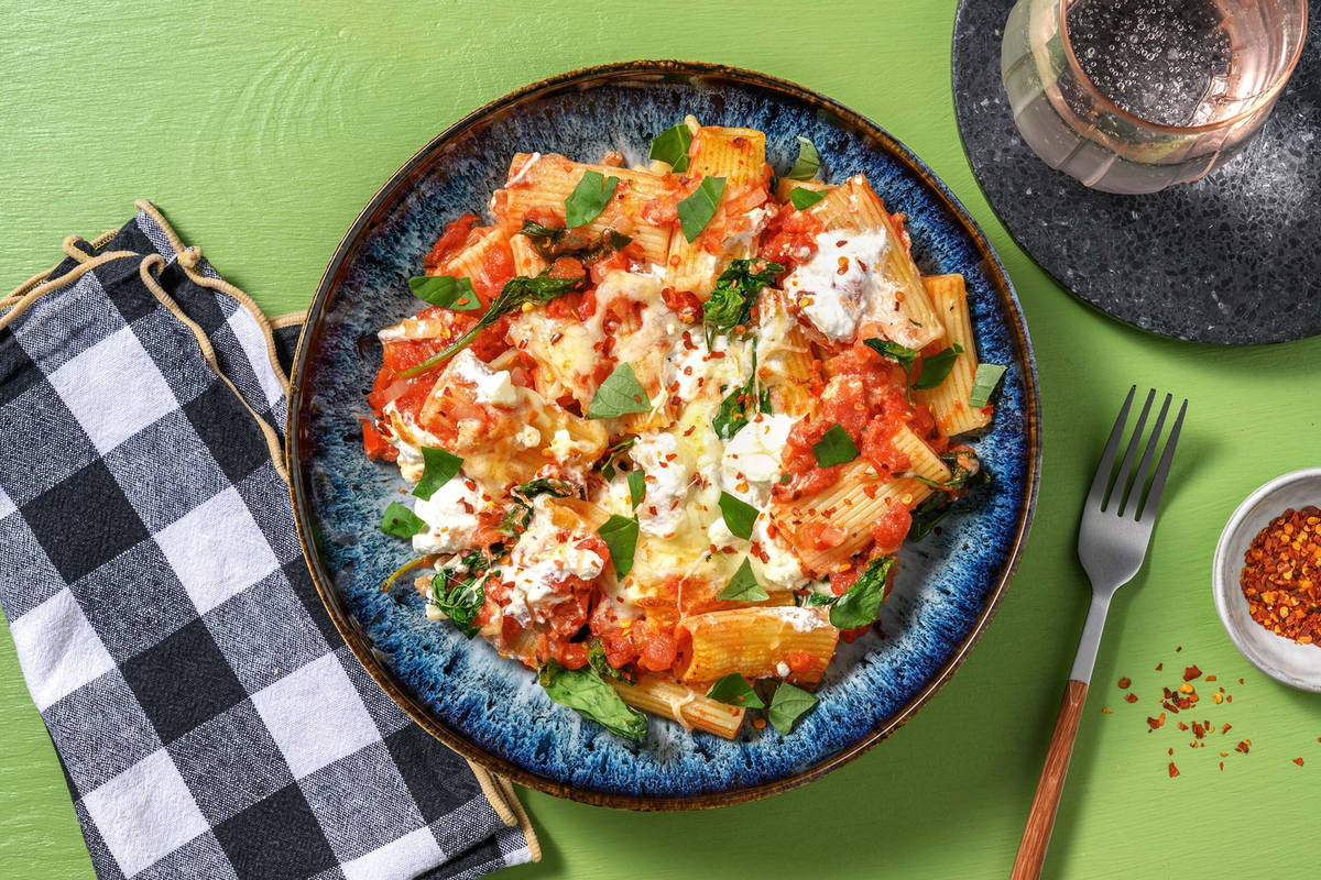 Rigatonis à la ricotta al forno