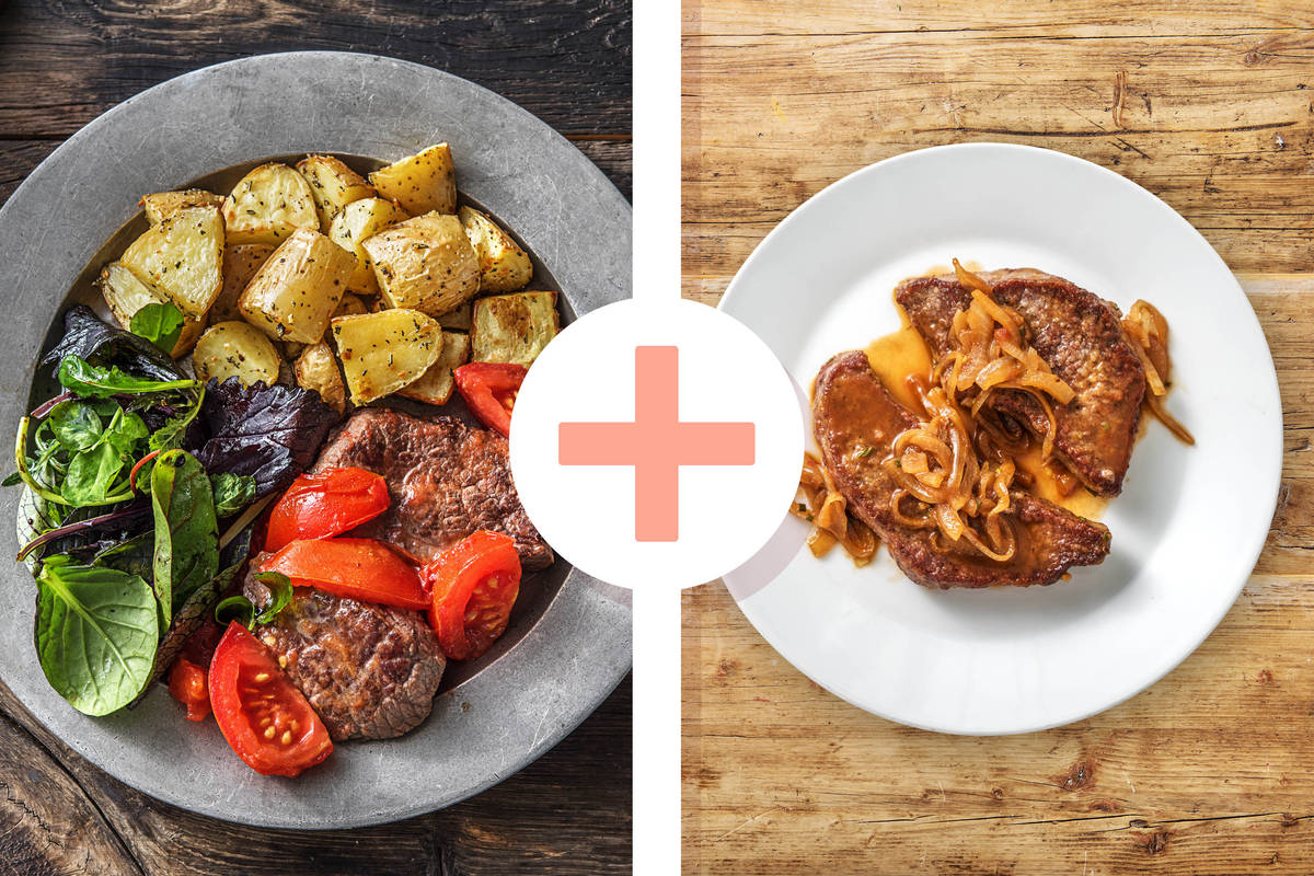 Rindersteak mit geschmorten Tomaten
