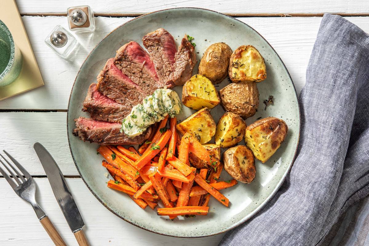 Rindersteak mit Honigkarotten