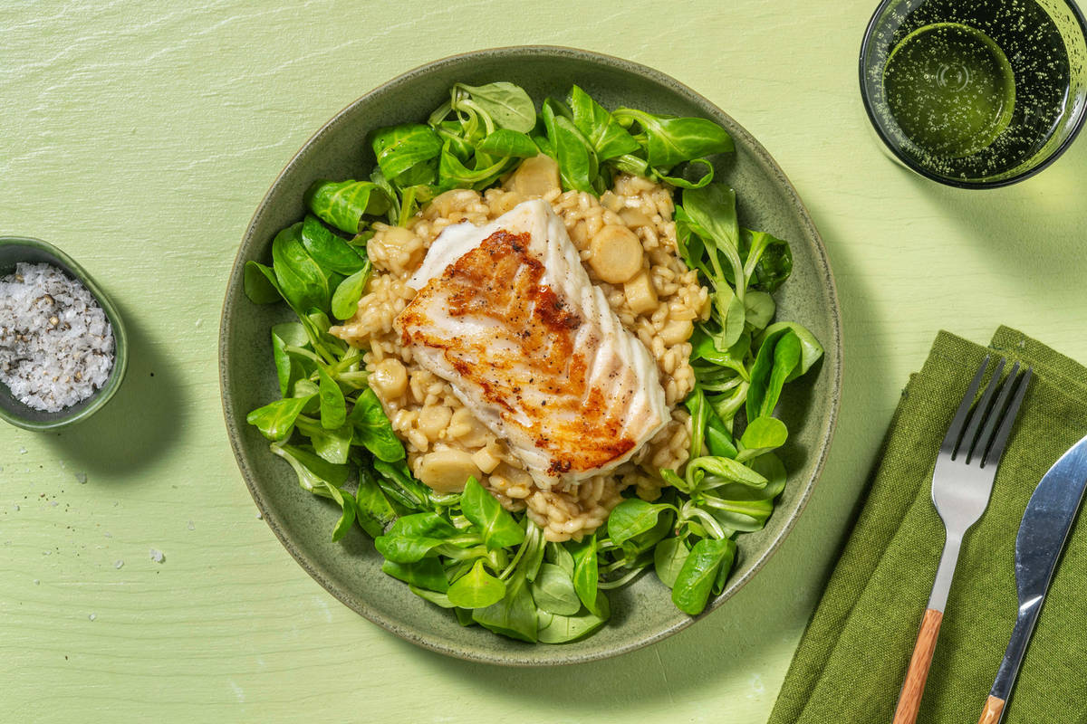 Risotto met kabeljauw en peterseliewortel 