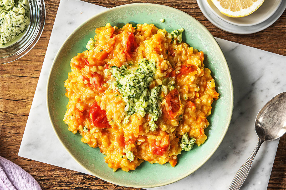 Risotto Caprese mit Zitronennote,