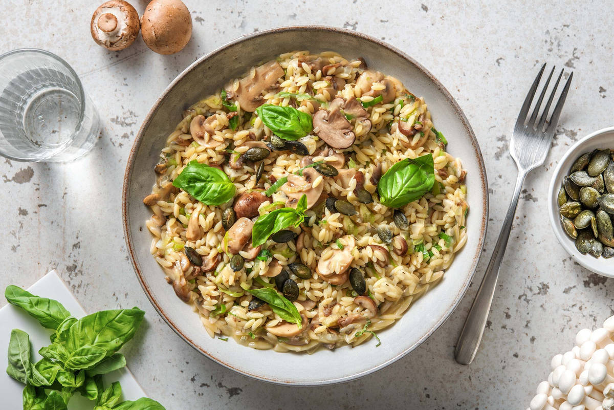 Paddenstoelenrisotto van orzo