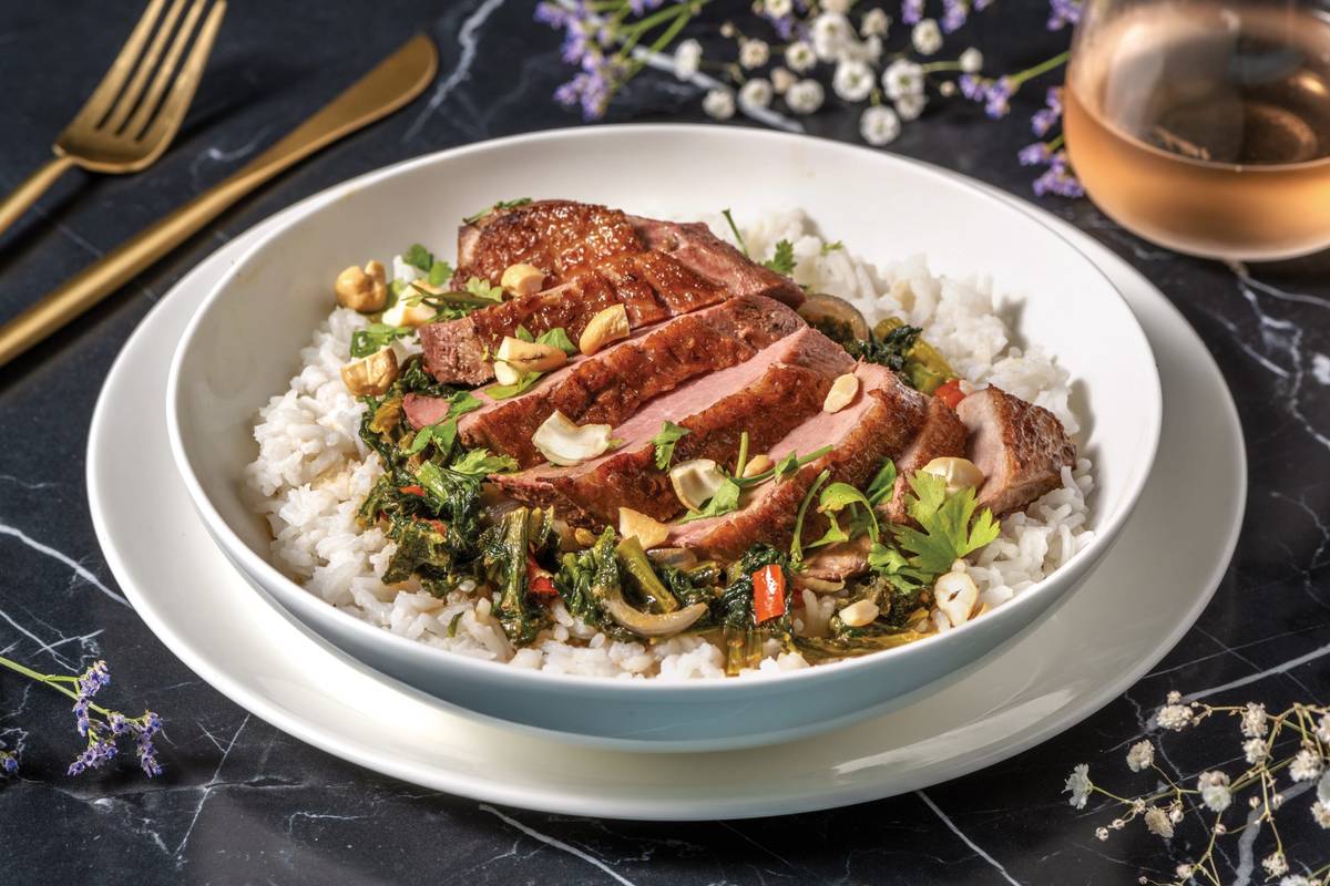 Roast Duck Breast & Thai Red Curry Veggies