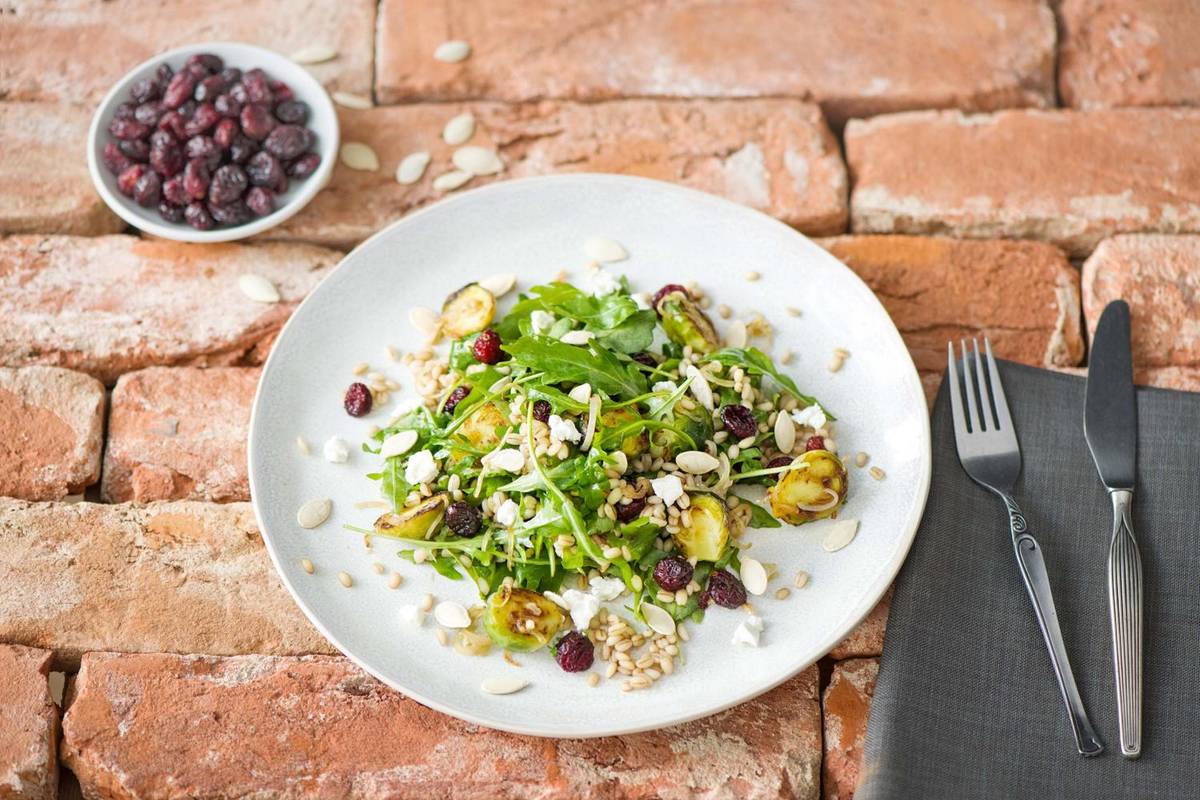 Roasted Brussels Sprout and Barley Salad