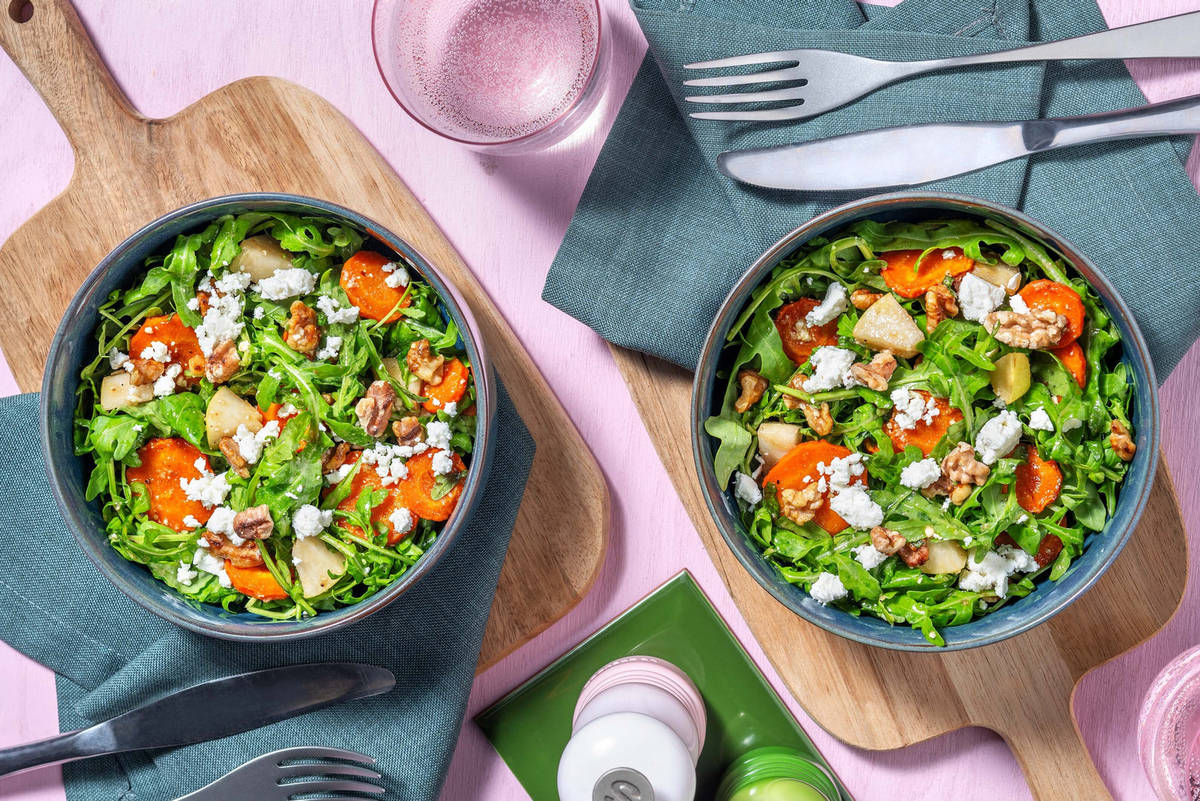 Roasted Carrot and Arugula Salad as an extra