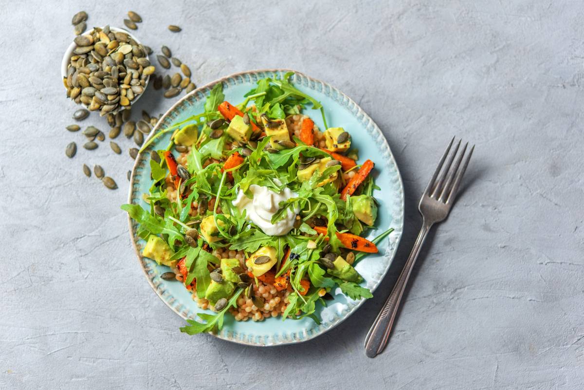 Cumin-Roasted Carrot and Avocado Salad