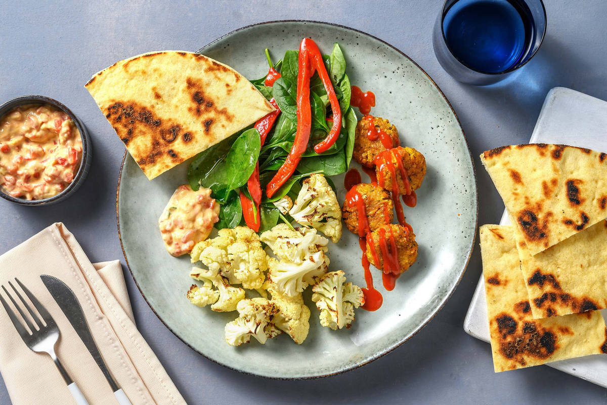 Roasted Cauliflower and Falafel Plate