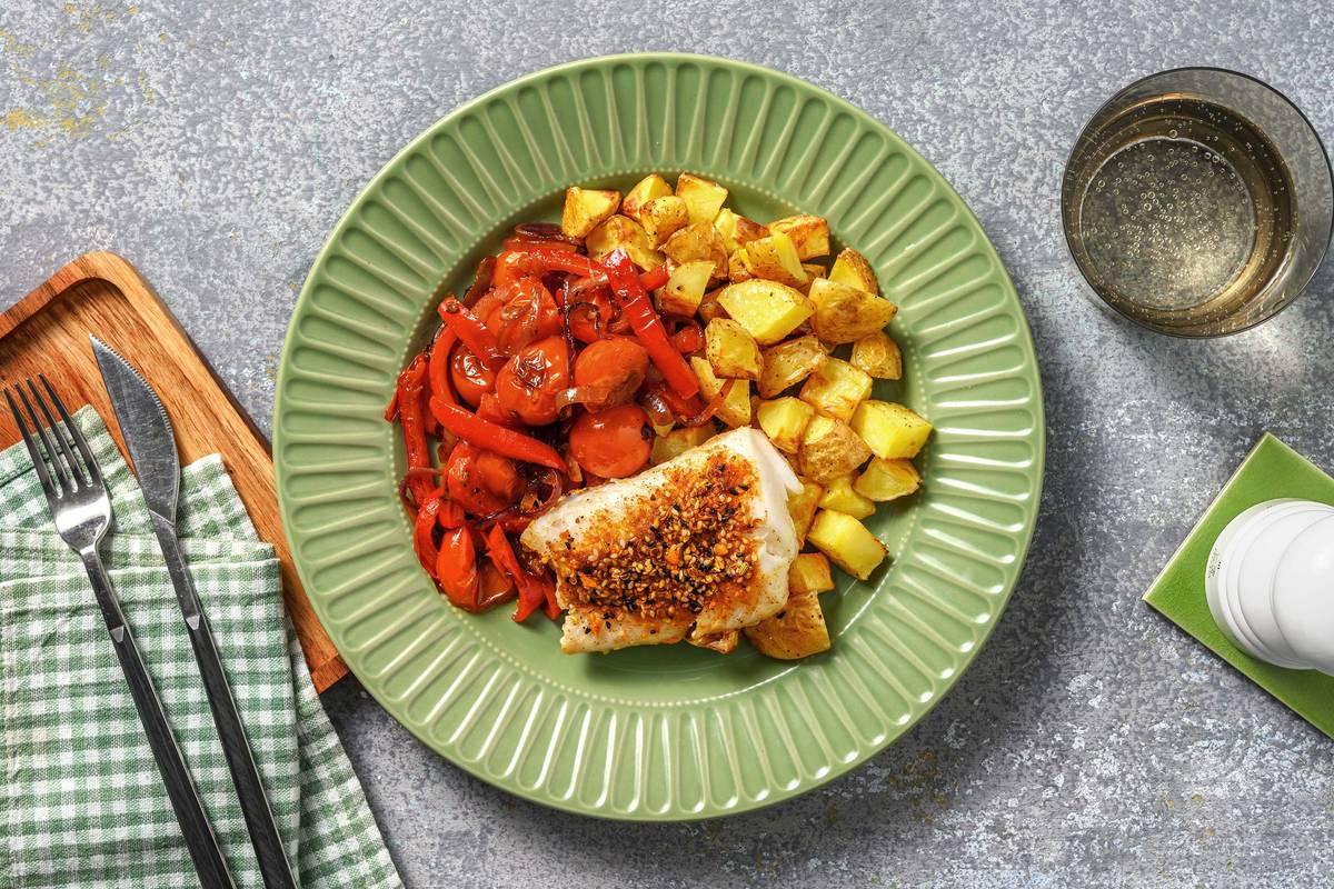 Roasted Cod and Mini Roast Potatoes