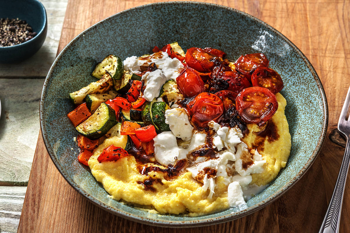 Roasted Mediterranean Veggies and Burrata Recipe HelloFresh