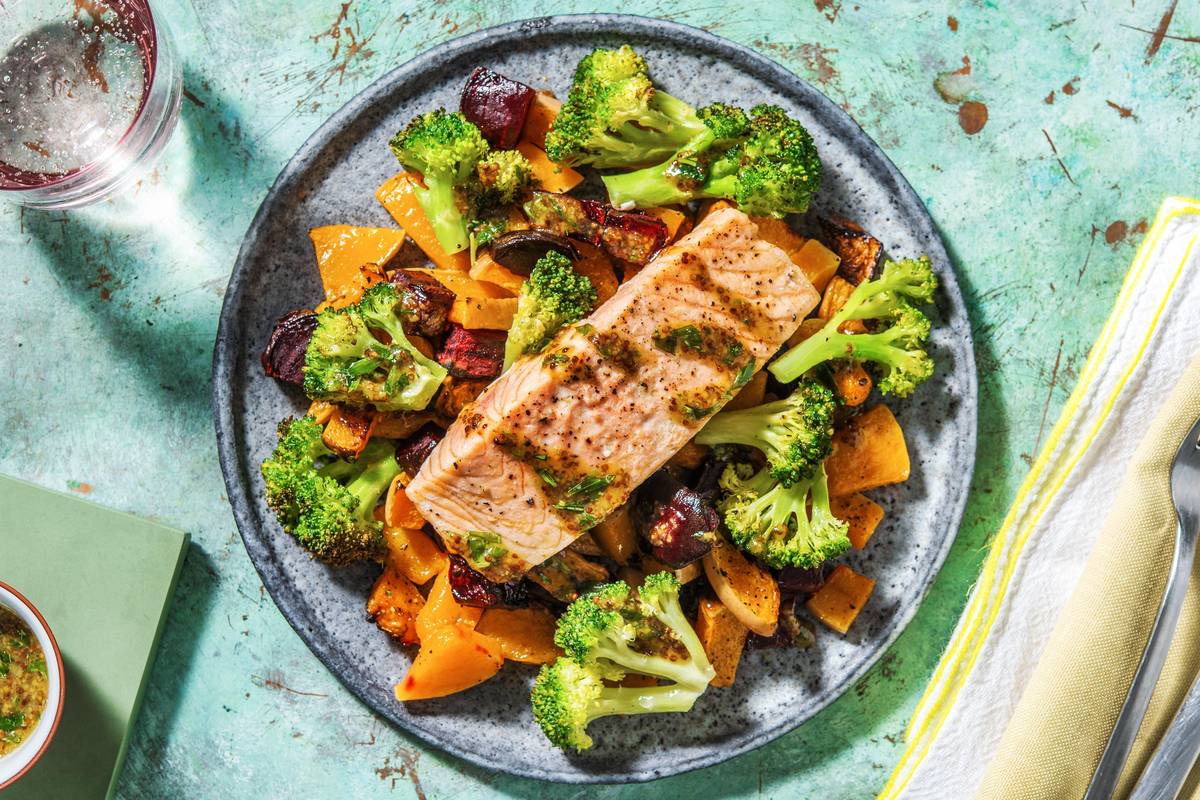 Roasted Salmon and Tarragon Dressing
