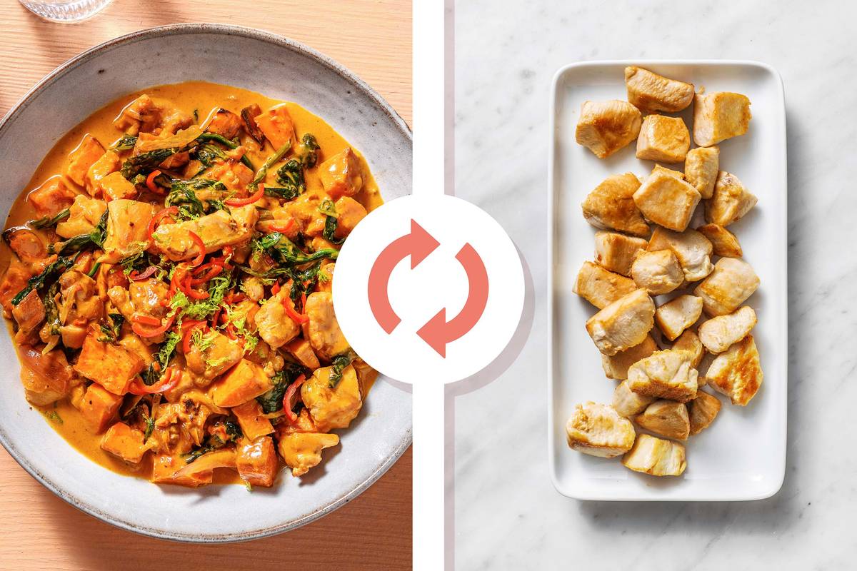 Roasted Sweet Potato and Ginger Garlic Chicken Breast Stew