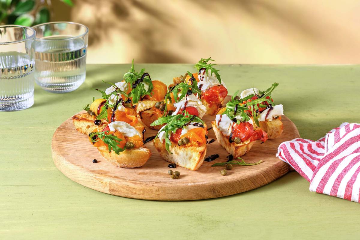 Roasted Tomato & Mozzarella Bruschetta