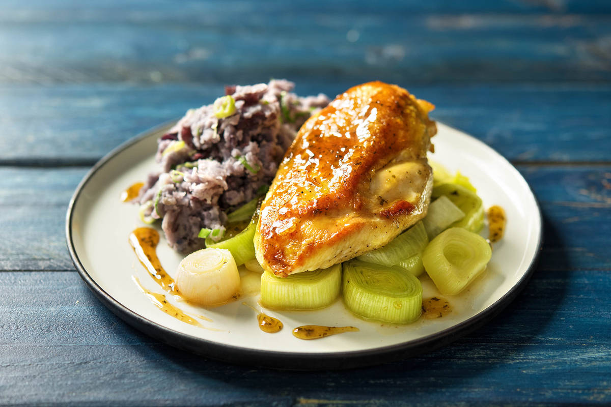 Rosemary Glazed Chicken with Purple Mash
