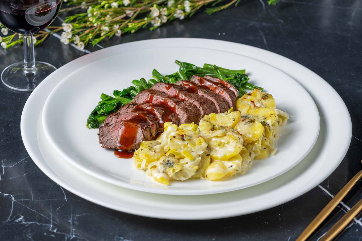 Rosemary Lamb Loin and Red Wine Jus
