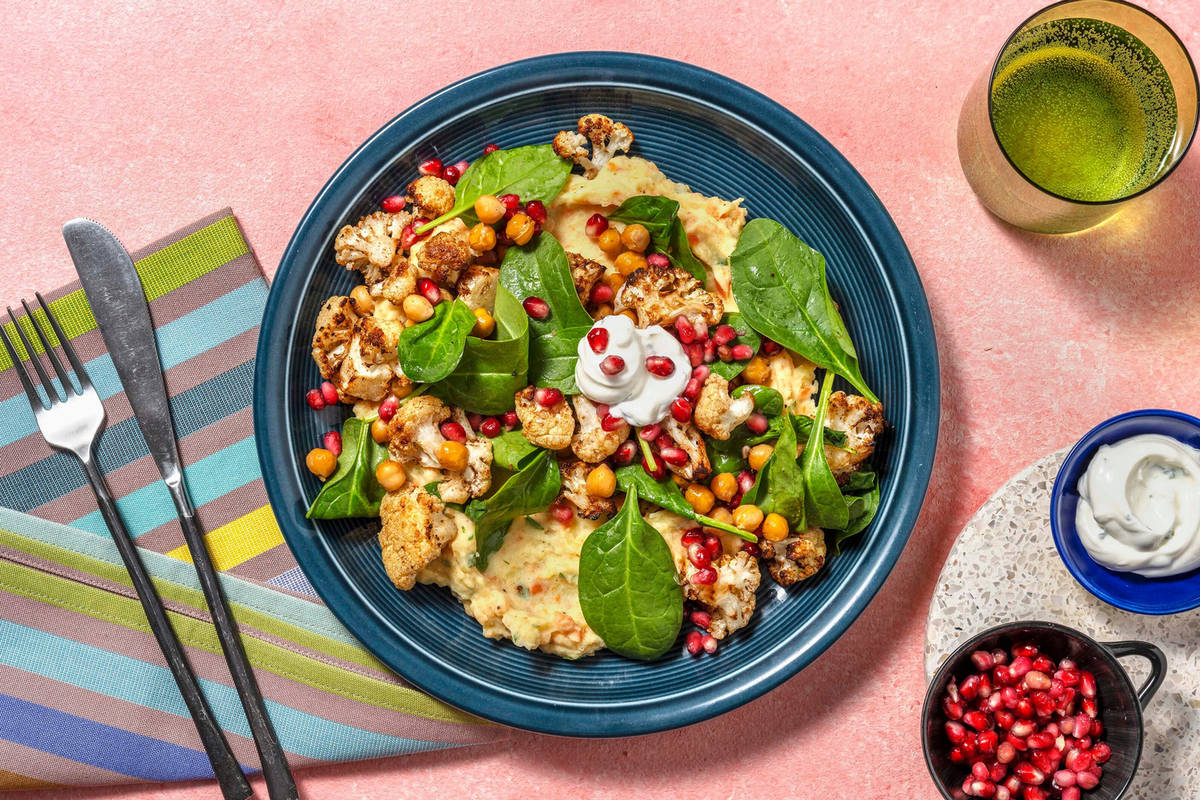 Röst-Blumenkohl auf Kartoffel-Karotten-Püree