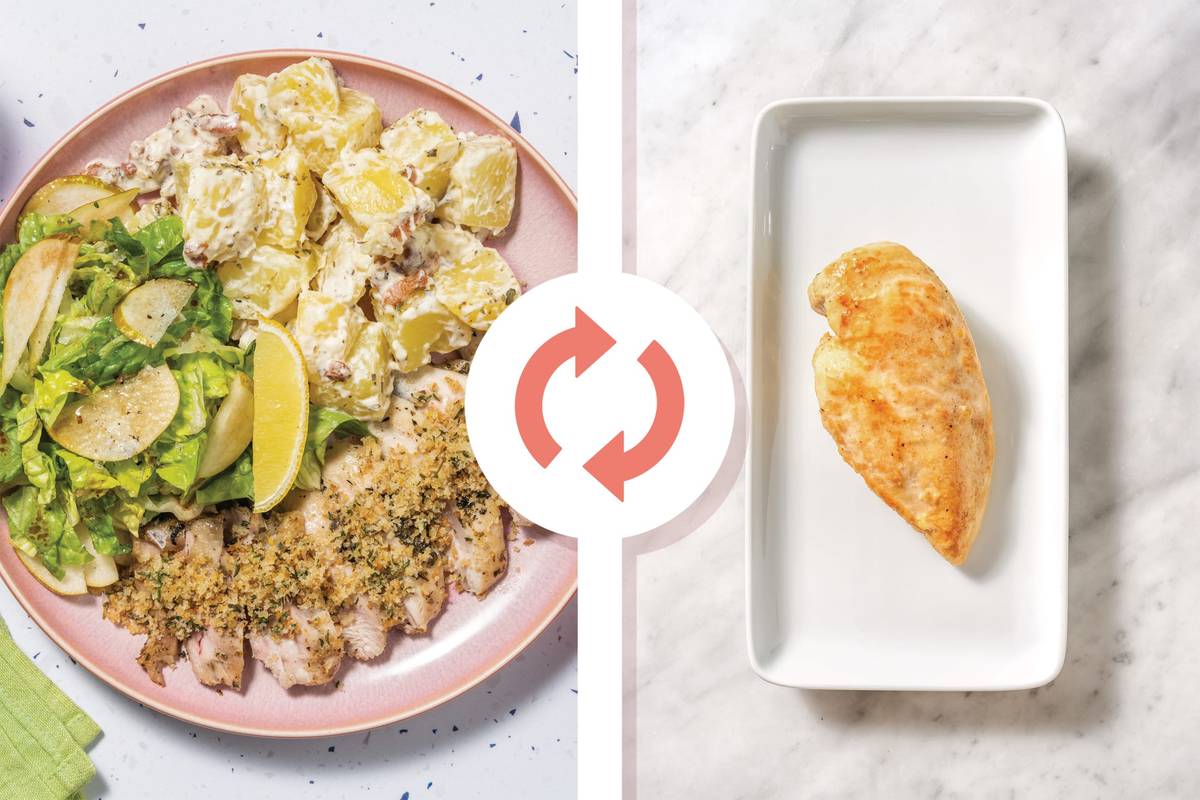 Double Zesty Garlic Double Chicken & Potato-Bacon Salad