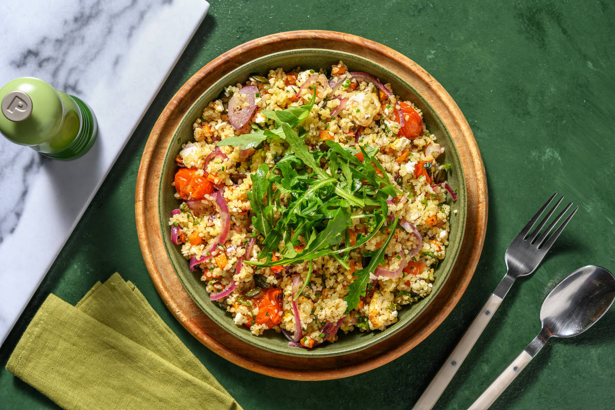 Salade chaude de boulgour à la courge 