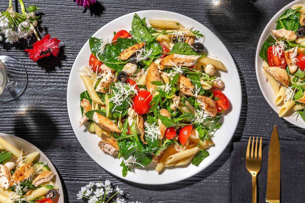 Salade de pâtes au poulet aux fines herbes