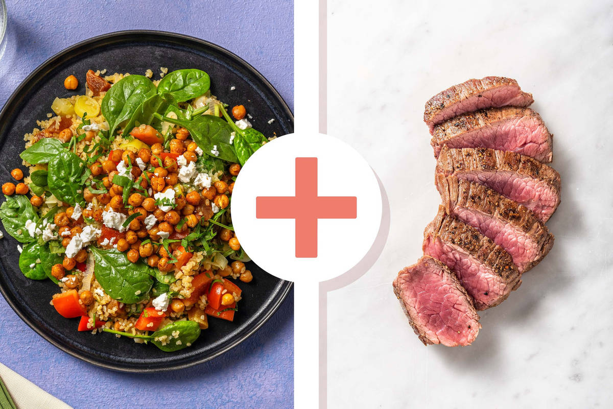 Roasted Chickpea, Steak and Bulgur Salad