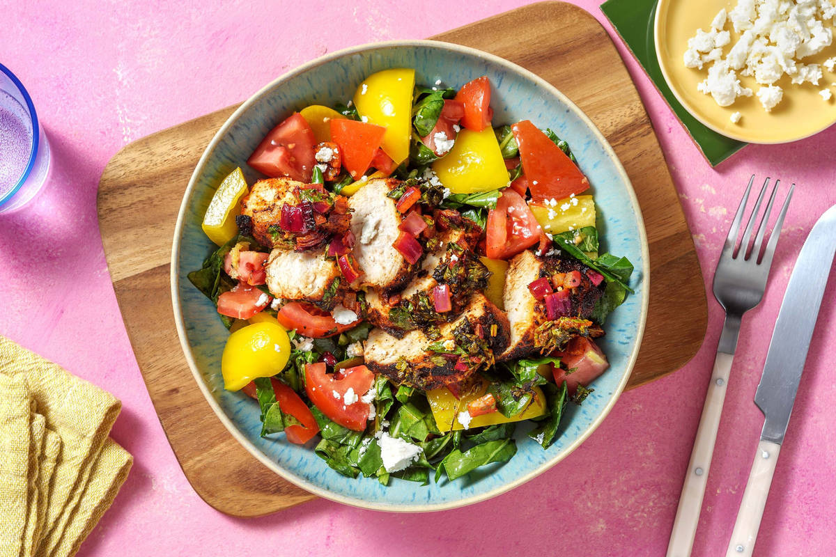 Salade de poulet à la sauce chimichurri