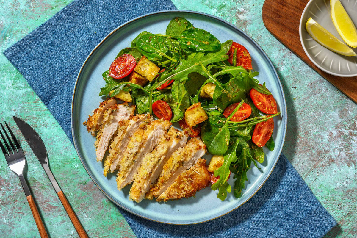 Salade de poulet style parmigiana