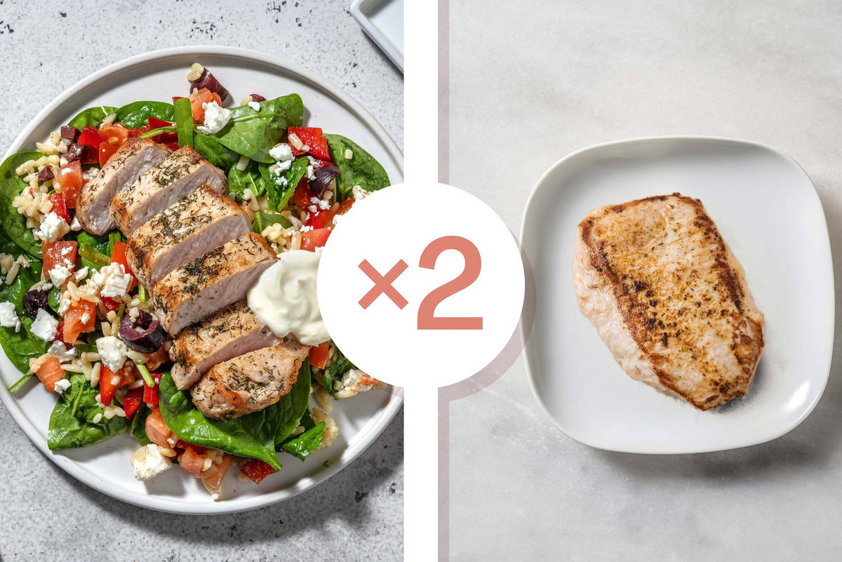 Smart Double Pork Souvlaki-Style Salad