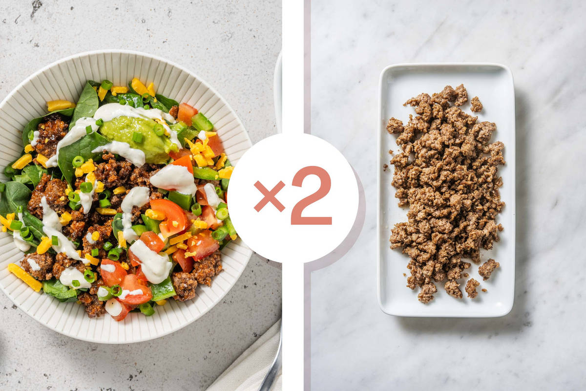 Carb Smart Double Beef Taco Salad Bowls