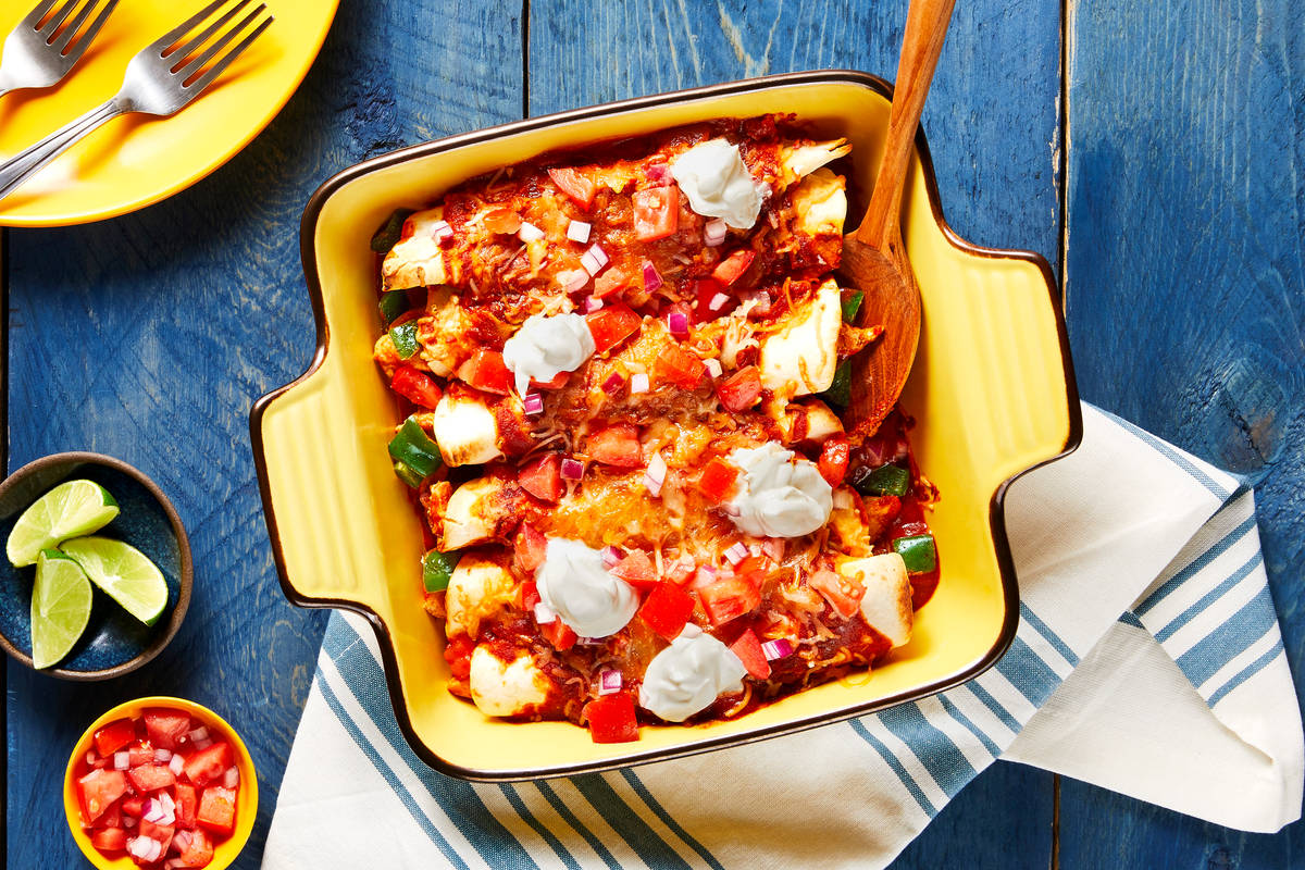 Salsa Roja Chicken Enchiladas