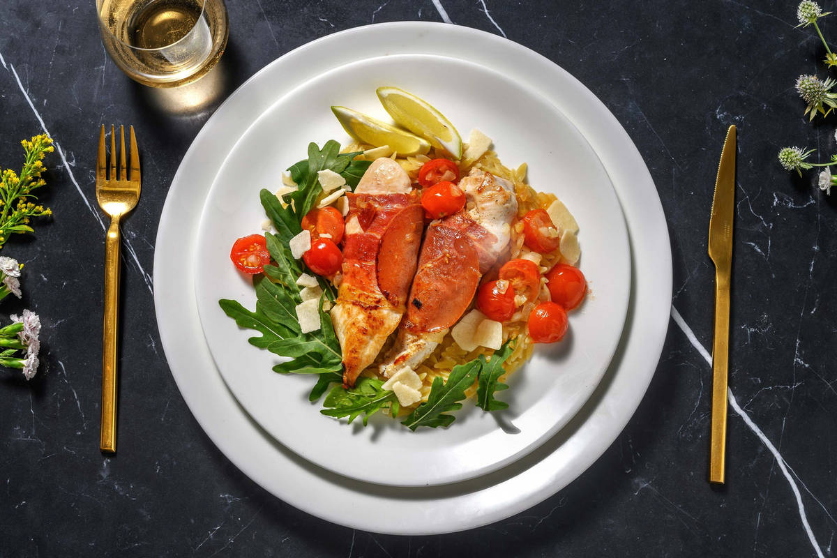 Saltimbocca van kip en serranoham met witte wijn