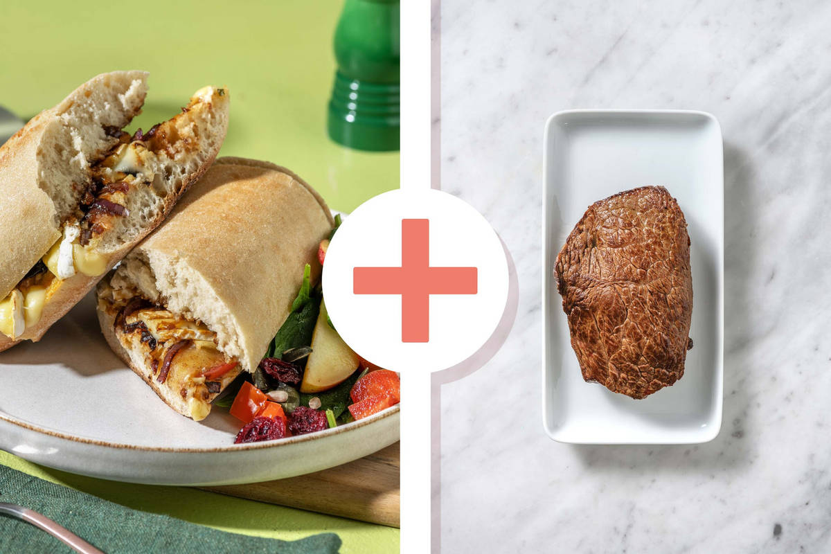 Sandwichs moelleux au brie fondu, au steak et aux pommes