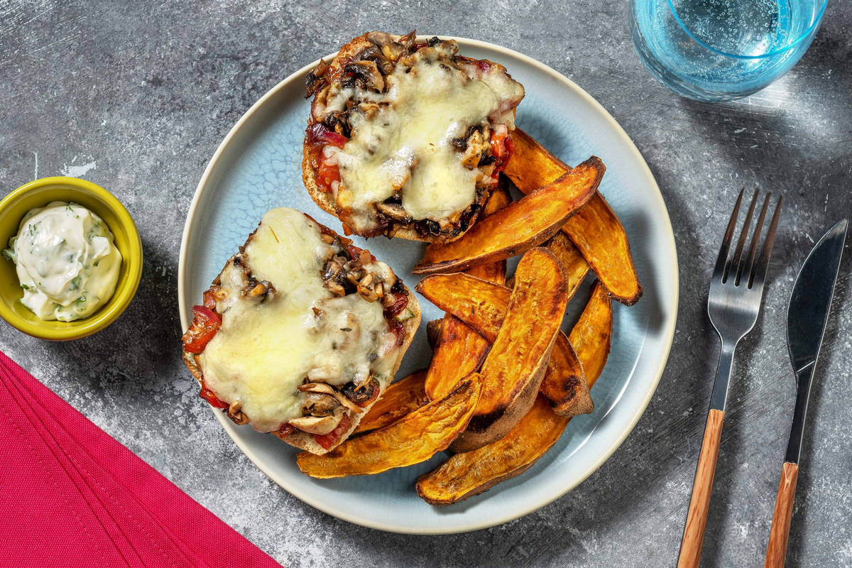 Open-Faced Mushroom Melts