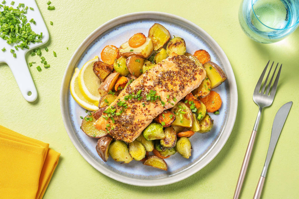 Smart Honey-Mustard Sheet Pan Salmon