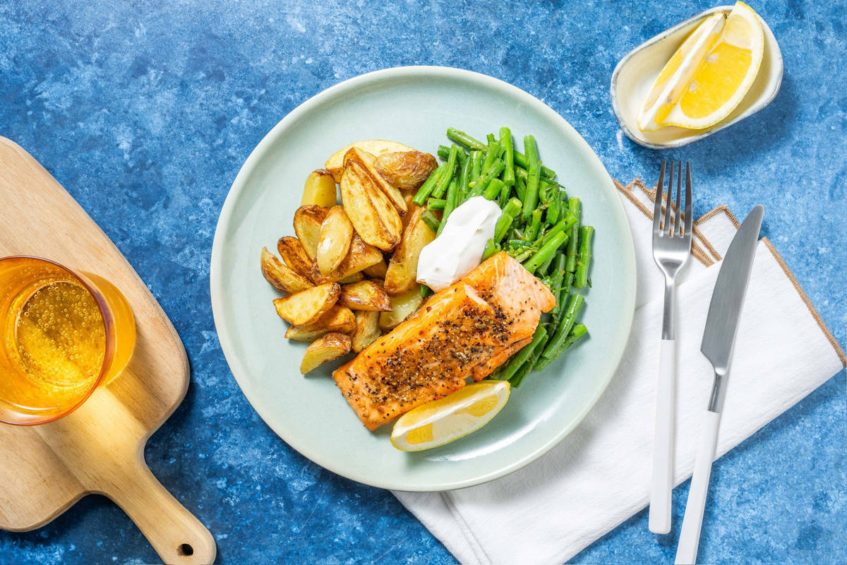 Pan-Seared Greek-Style Double Salmon
