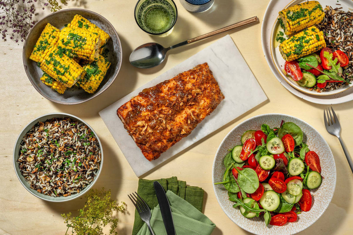 Sweet and Sticky Mustard Salmon