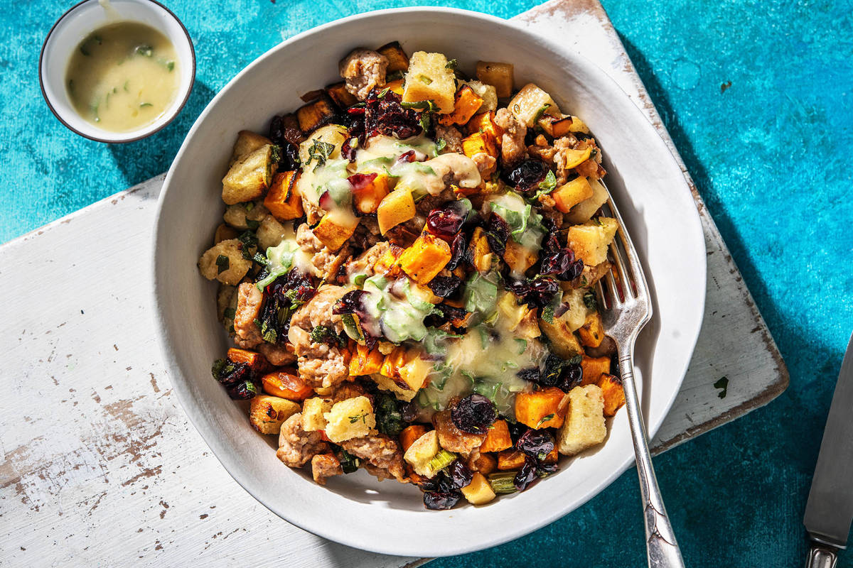 Sausage-Apple Stuffing Bowl