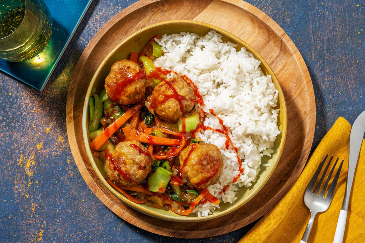 Honey-Soy Turkey Meatball Stir Fry