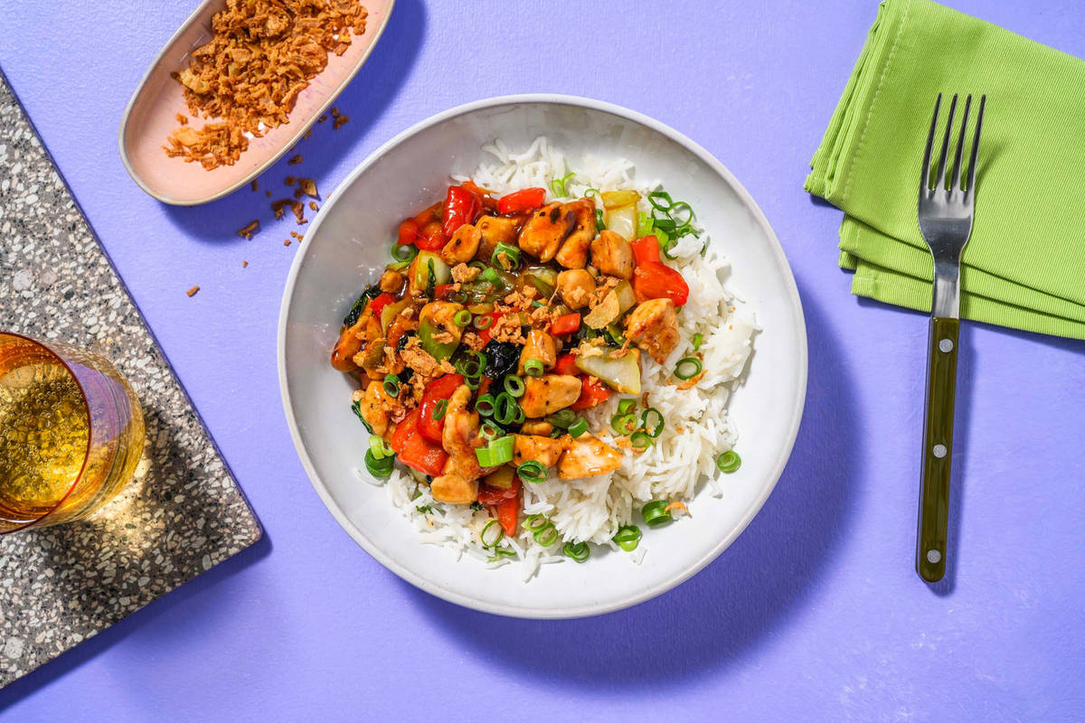 Sauté de poitrines de poulet miel-soya