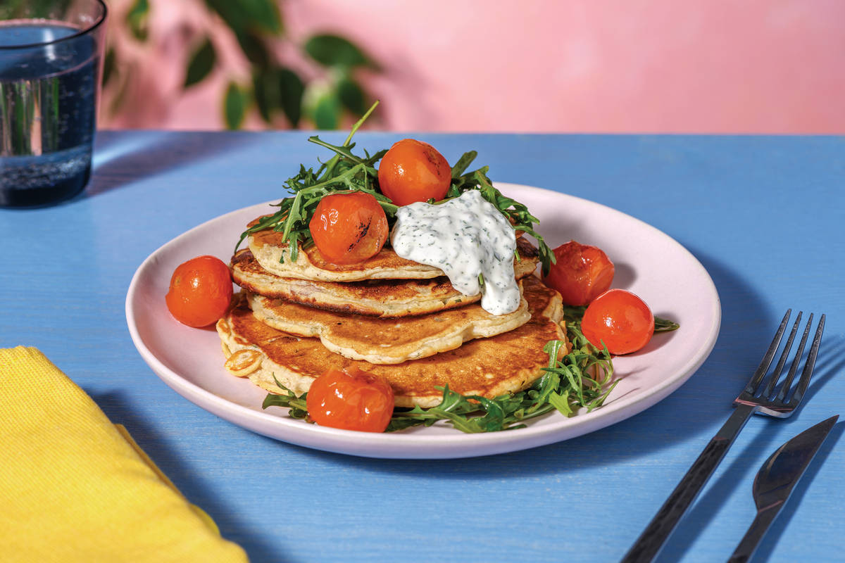 Savoury Bacon, Parmesan & Chive Pancakes