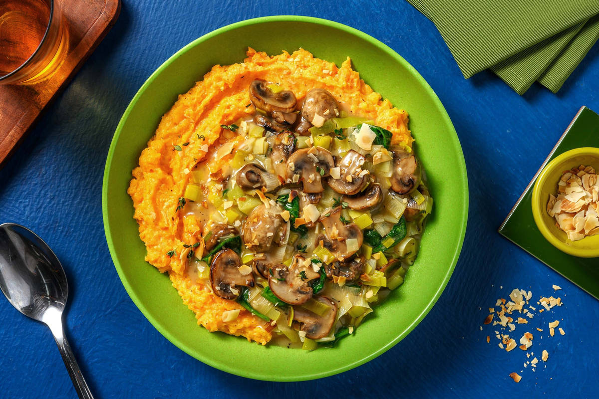 Savoury Mushrooms, Leeks and Spinach