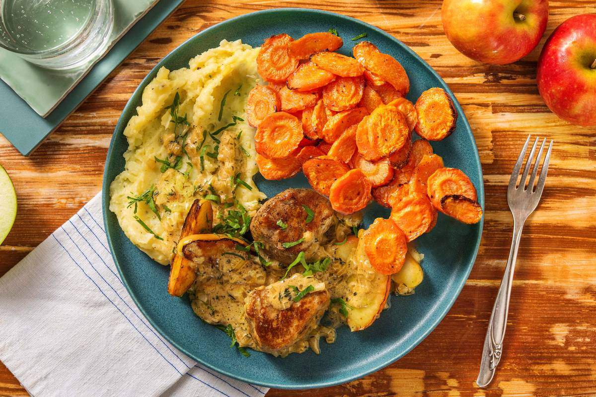 Schweinefilet mit Apfel-Senf-Soße